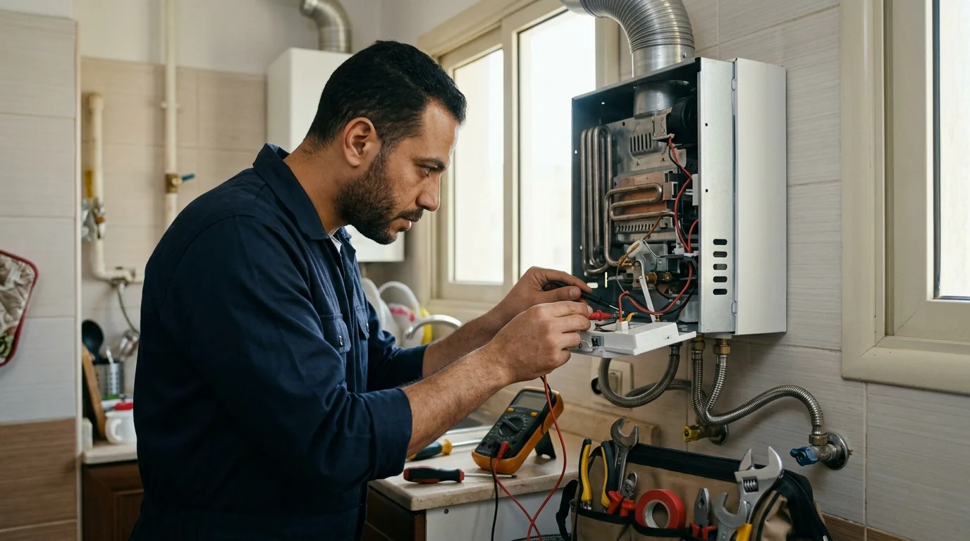 تغيير هيتر وثرموستات سخان مياه كهربائي في 6 اكتوبر وعلاج التكلسات
